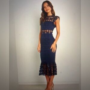 Petal & Pup Midnight Blue Floral Midi Dress